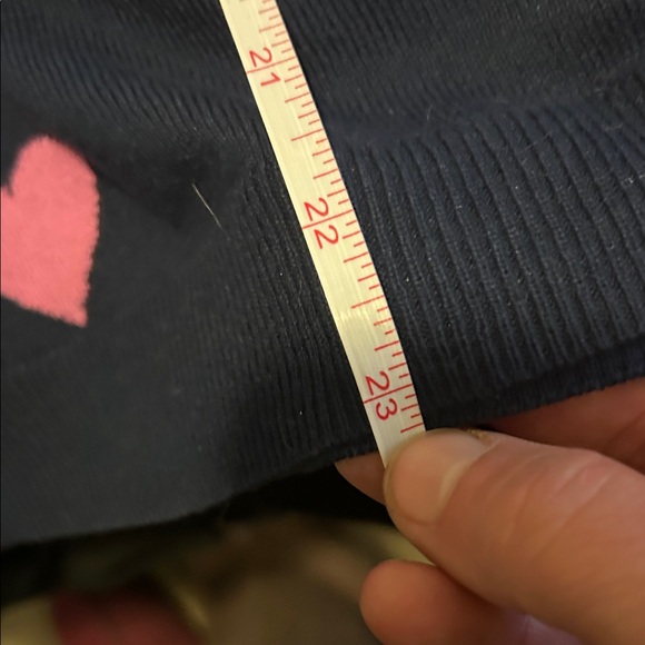 J Crew- Heart Patterned Navy and Pink Sweater, Size Medium - Picture 13 of 13